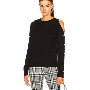 Veronica Beard Black Veda Cold Shoulder Sweater
